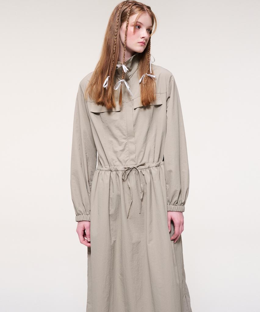 ETMON Wind String Long Dress, Taupe Beige