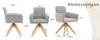 Set of 2 Wabi-Sabi dining chairs (360 degrees rotatable) – Grey diamond-pattern fabric, solid wood legs