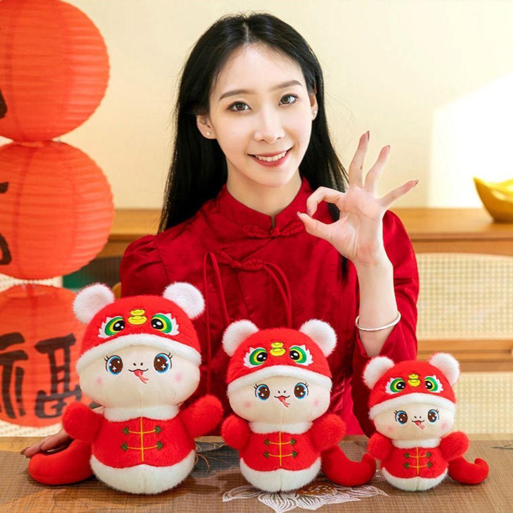 Chinese Style Snake Year Plush Toy The God of Wealth Lucky Snake Doll Plushies  Birthday Gifts