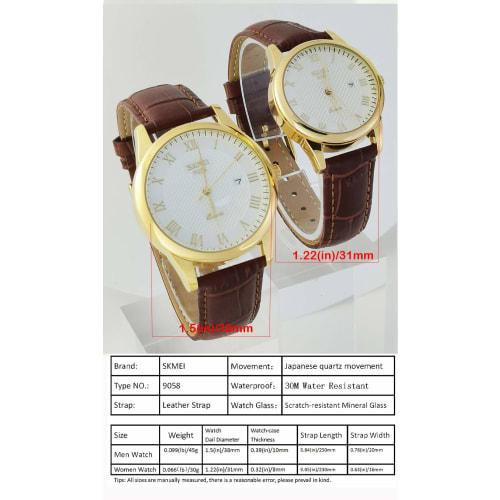 Watch Men's Business Arm Watch Men's Waterproof Brown Leather Belt Quartz Analog Stylish Classic Casual Simple Date Day of the Week Lightweight Men's
