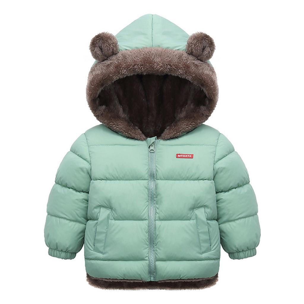 Toddler Baby Girls Winter Windproof Coat Bear Ears Hooded Thicken Outwear Jacket