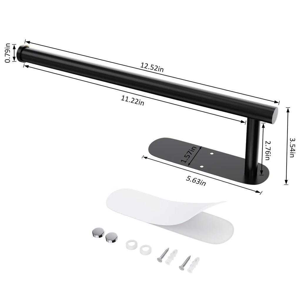 Bohrloser selbstklebender Papierhandtuchhalter, SUS304 Edelstahl, Unterbauregal 12,6'' für Handtücher & Folie, Küche/Wohnmobil/Badezimmer