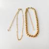 18K Gold-Plated Stainless Steel Double Layer Bead Bracelet Set