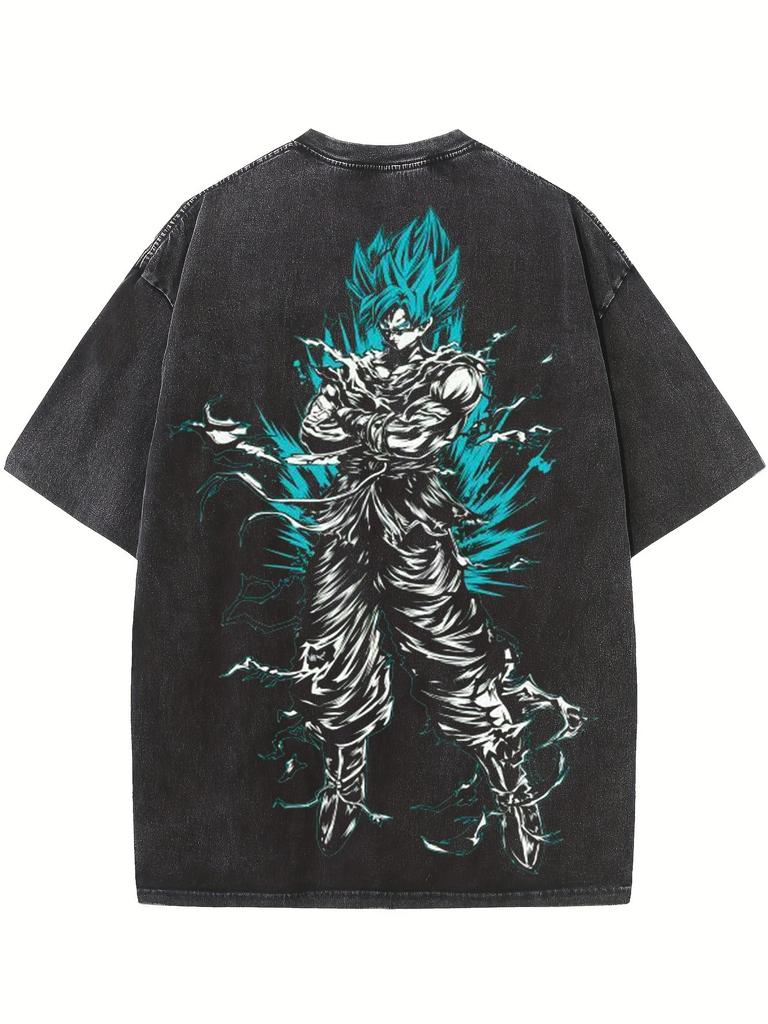 Dragon Ball 2026 Letní Oversized Tričko 100% Bavlna Prané Vintage Potisk Vegeta Ultra Ego Unisex Ležérní Tričko pro Fanoušky Anime Y2k