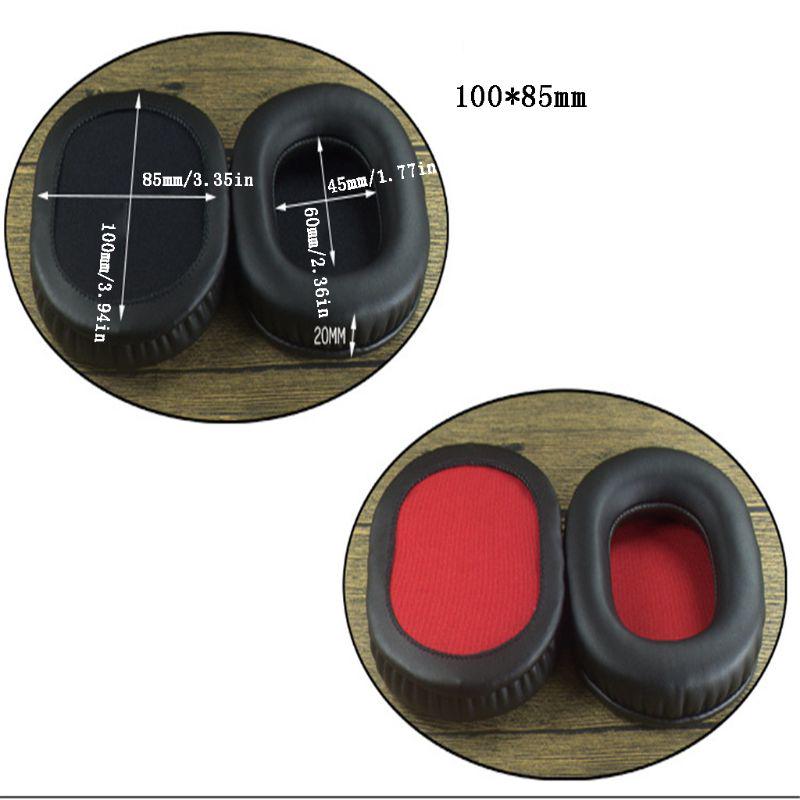 2PCS Square Oval Headphone Earpads Soft Leather Memory Foam Ear Cushion Cover