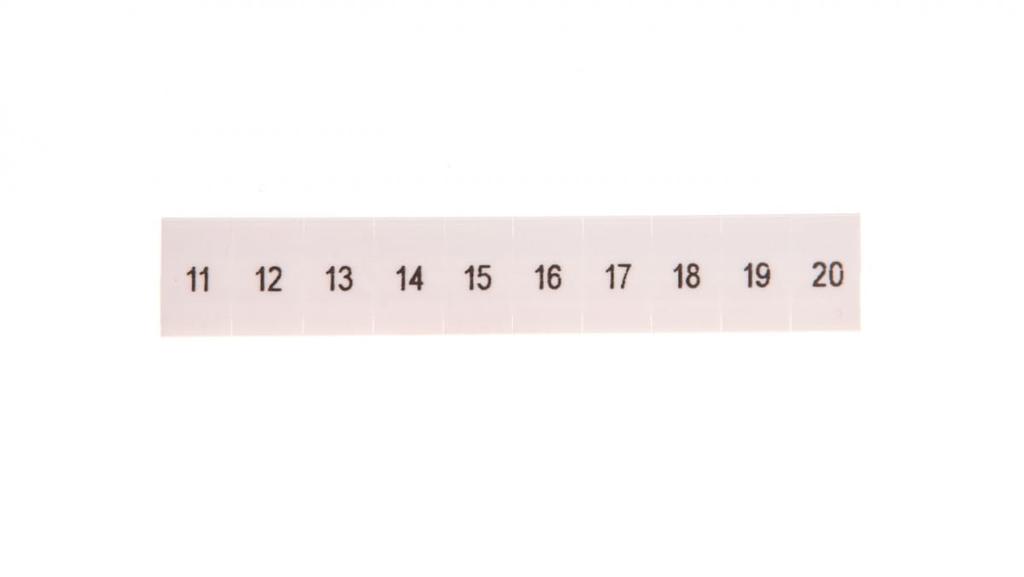 Marker for Rail Connectors, Label Zb 6 Numbered From 11-20 Color White /10 Pcs/