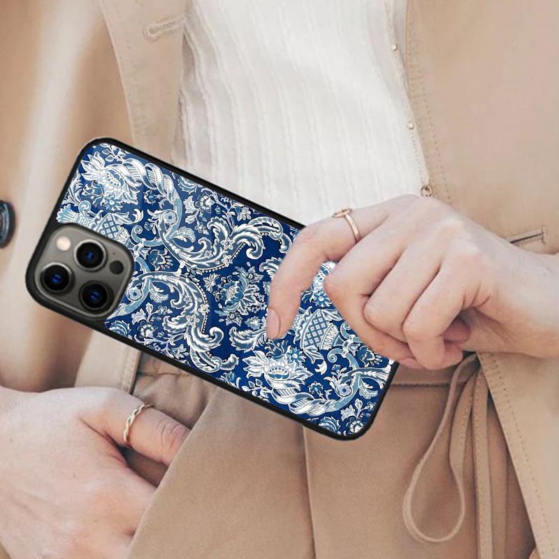 

Blue and White Porcelain Magnetic Phone Case For APPLE iPhone 17 Air 16 14 13 12 Pro Max 15 Plus Wireless Charge MagSafe Cover iPhone 14