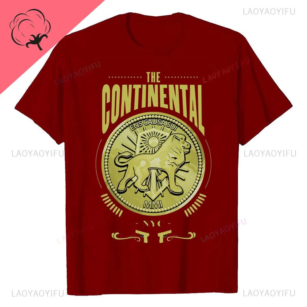 John Wick Movie Printed T Shirt Continental NYC Adult Short Sleeve Action Thriller Vintage Style Graphic Oneck Summer Tees