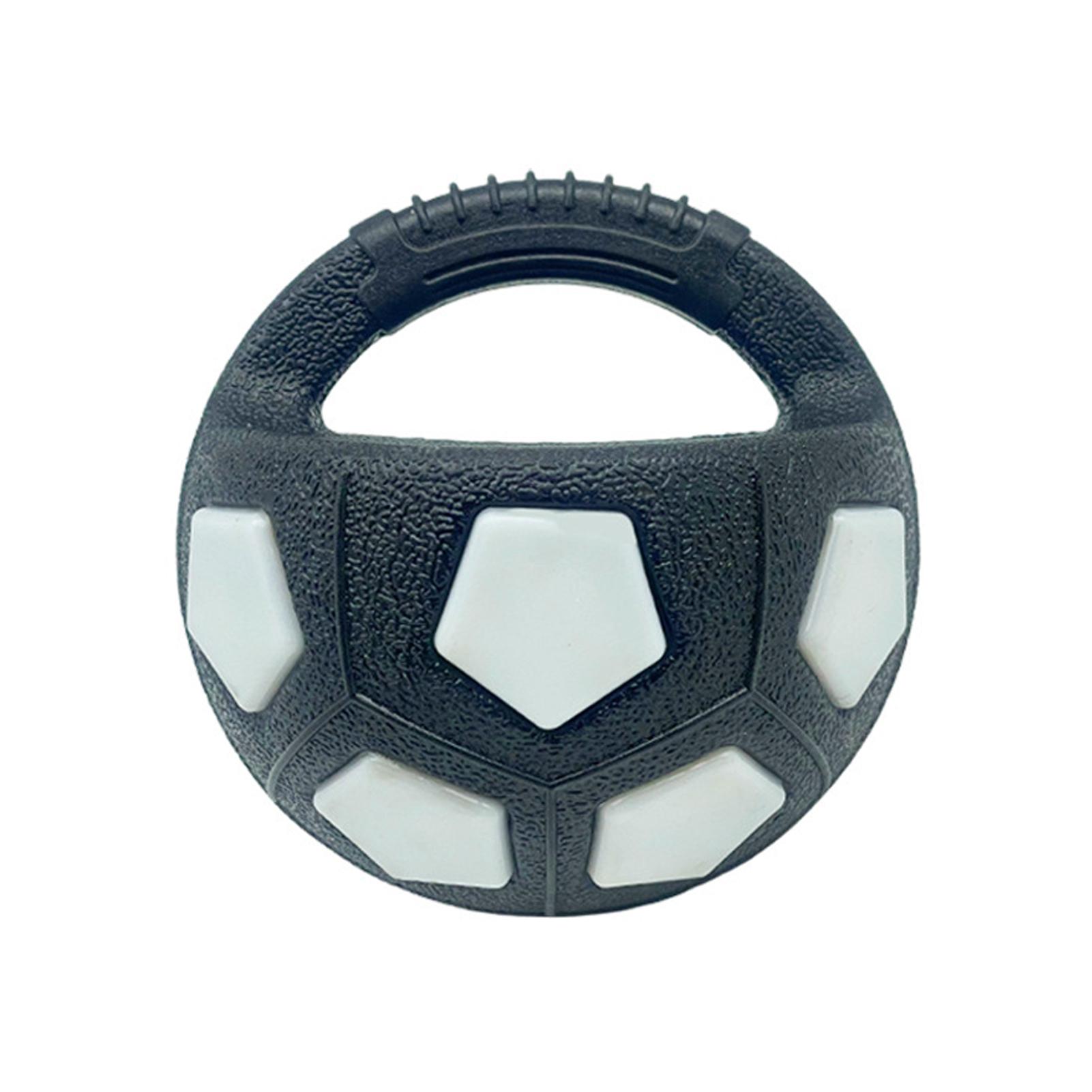 Pet Dog Toy Football Shape Durable Rubber Squeaky Interactive Toy Squeaky Floating Handle for Teething Relief Companion Toy