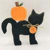 2pcs Mini Halloween Black Cat Ornament Cute Animal Statue Atmosphere Decoration Cat Figurine  Gift