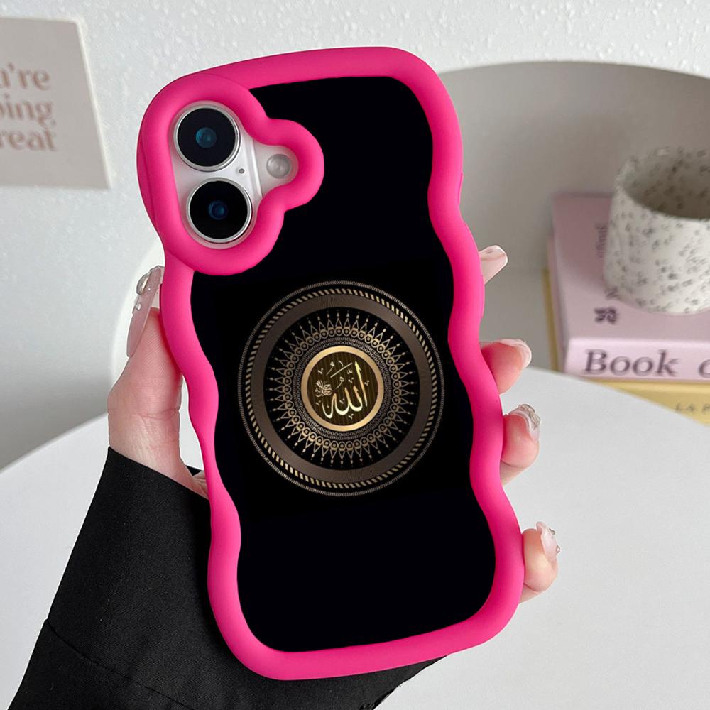 

Subhan Allah Mobile Cell Phone Case for iPhone 17 16 15 14 13 12 11 Air Pro Max Plus Wavy Edge TPU Colorful Cover Cover Luxury iPhone 11 Pro Max