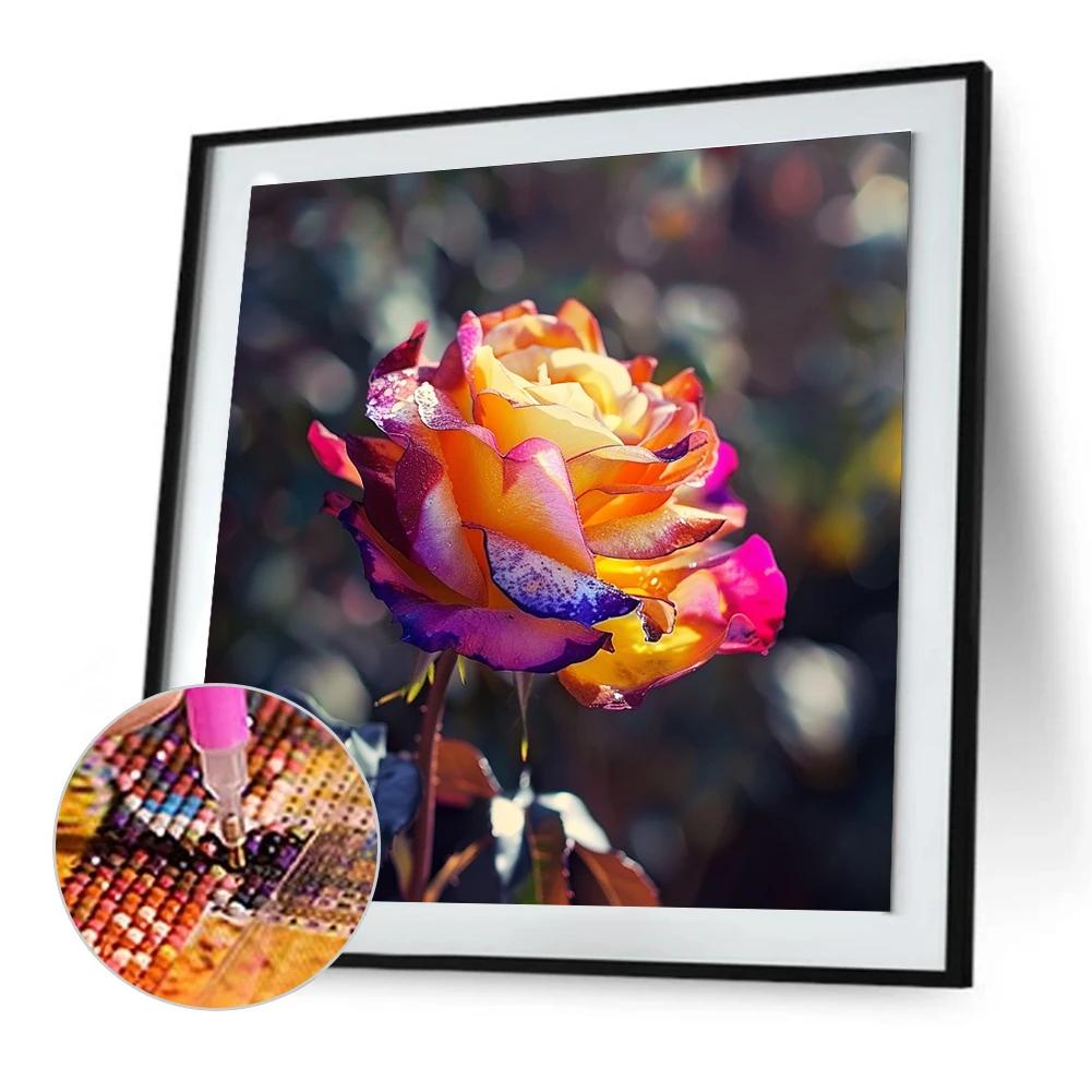 ציור יהלומים 5D DIY עגול מלא ערכת ורדים קישוט לבית אומנות ויצירה 30x30 ס"מ