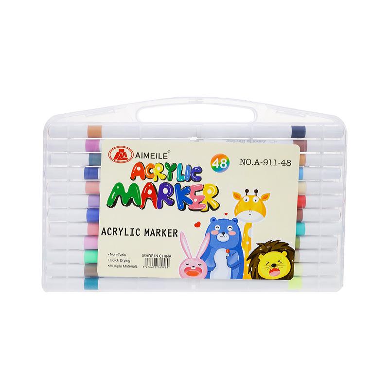 Quick-Drying, Stackable Acrylic Markers for Children's DIY Doodling