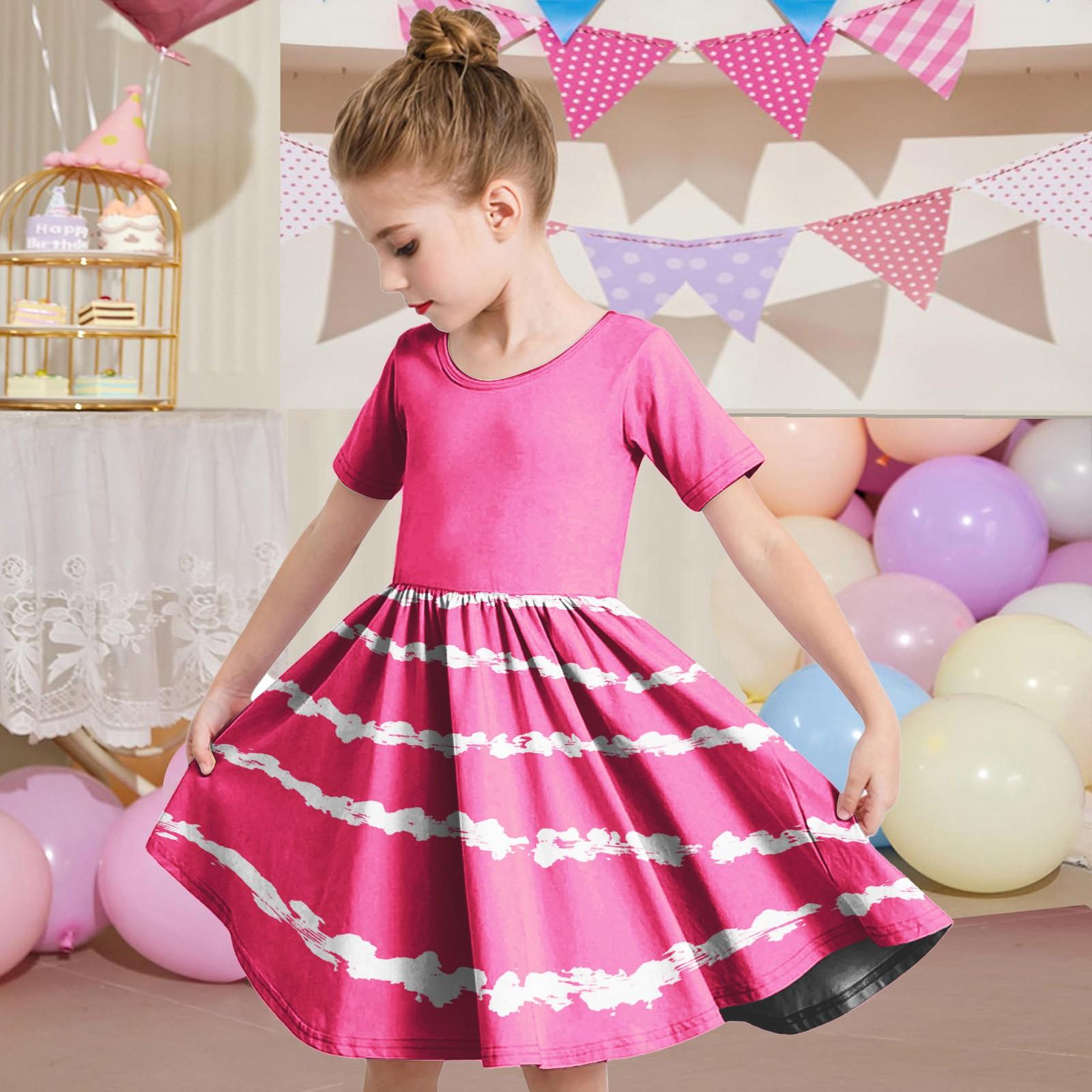 

Летнее платье для девочек, платье для малышей, однотонное повседневное платье-футболка с коротким рукавом А-силуэта 130