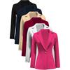 Dames Blazer Casual Enkele Knop Lange Mouw Rood Zwart Wit Slim Pak Dames Kantoorjas Mode Nieuwe Winter Herfst Jas