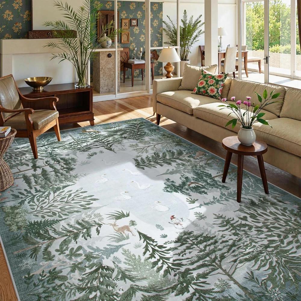 

Килим Midnight Jungle Green для декору вітальні Тропічна пальма Спальня Лаунж Балкон Килимок для дивана Кавовий столик Їдальня 50X80CM