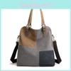 Canvas Splicing Shoulder Bag For Women With Multiple Pockets And Zipper Closure For Business And Travel