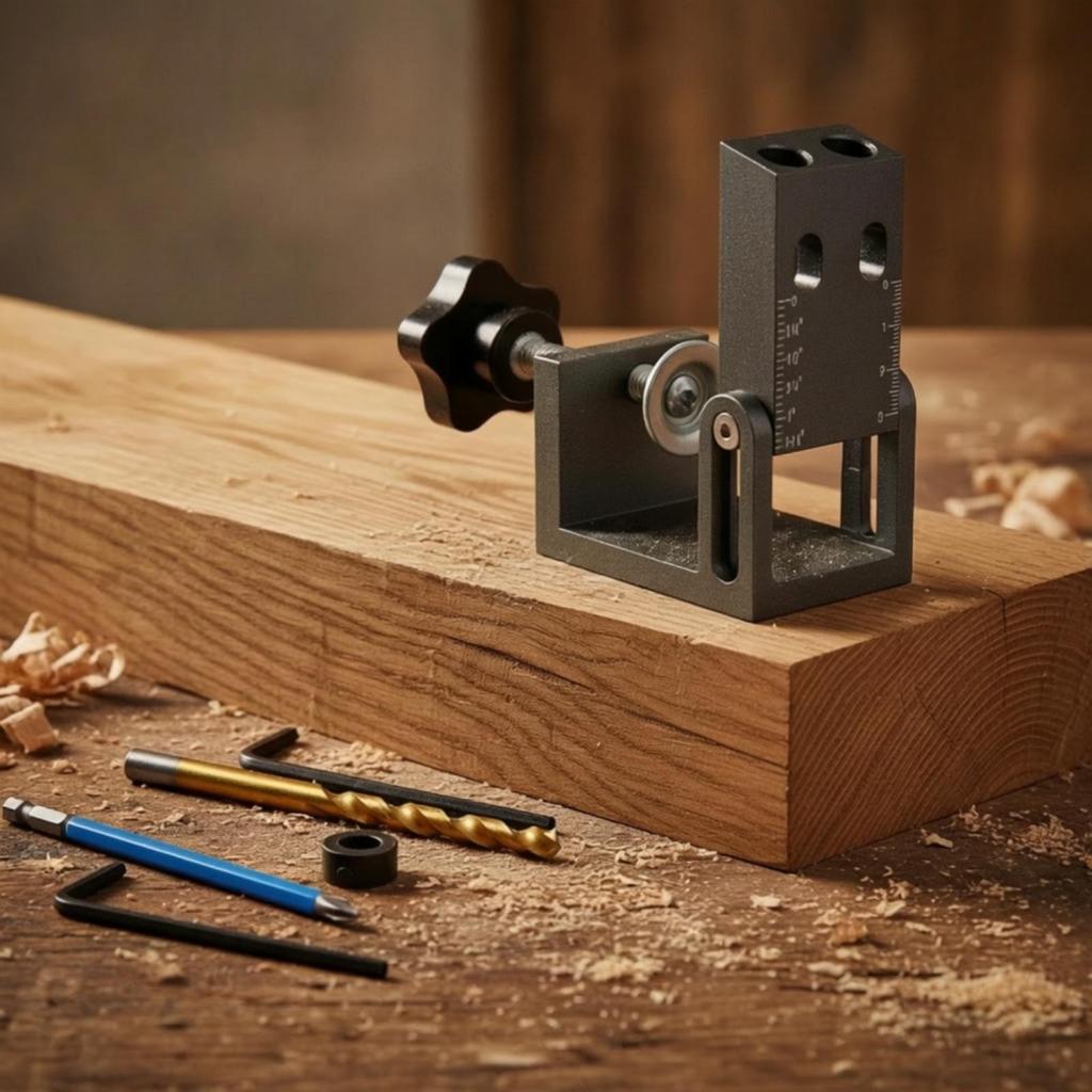 Pocket Hole Jig with Clamp Handheld Tool Kit Accurate for Woodworkers, DIYers