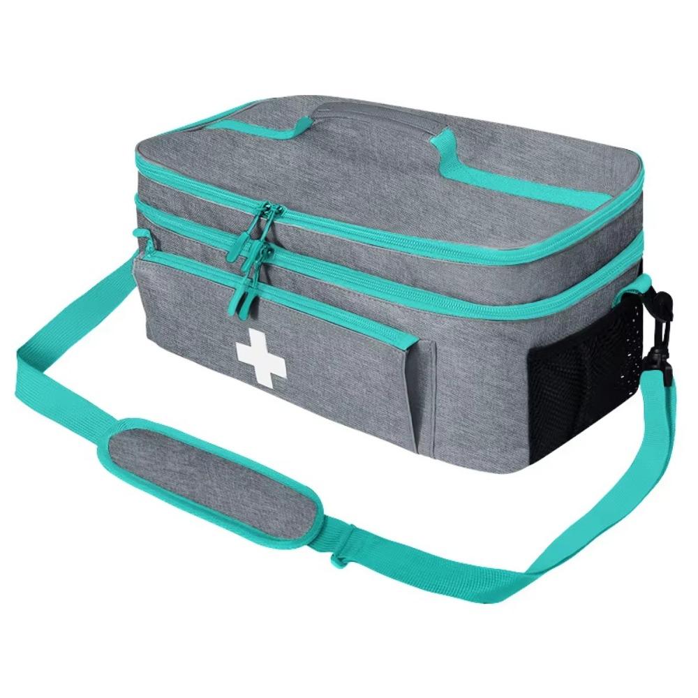 Multi-functional Portable Medicine Bag Double Zipper Travel Medication Case  Camping