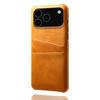 For iPhone 17 Pro Max Case Dual Card Slots PU Leather+Hard PC Phone Cover