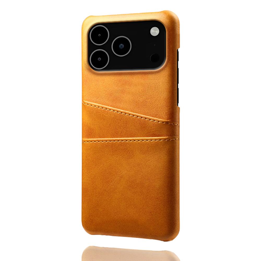 For iPhone 17 Pro Max Case Dual Card Slots PU Leather+Hard PC Phone Cover