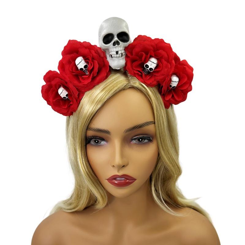 New European and American Skull Party Headband Headband Masquerade Ball Simulation Flower Headgear