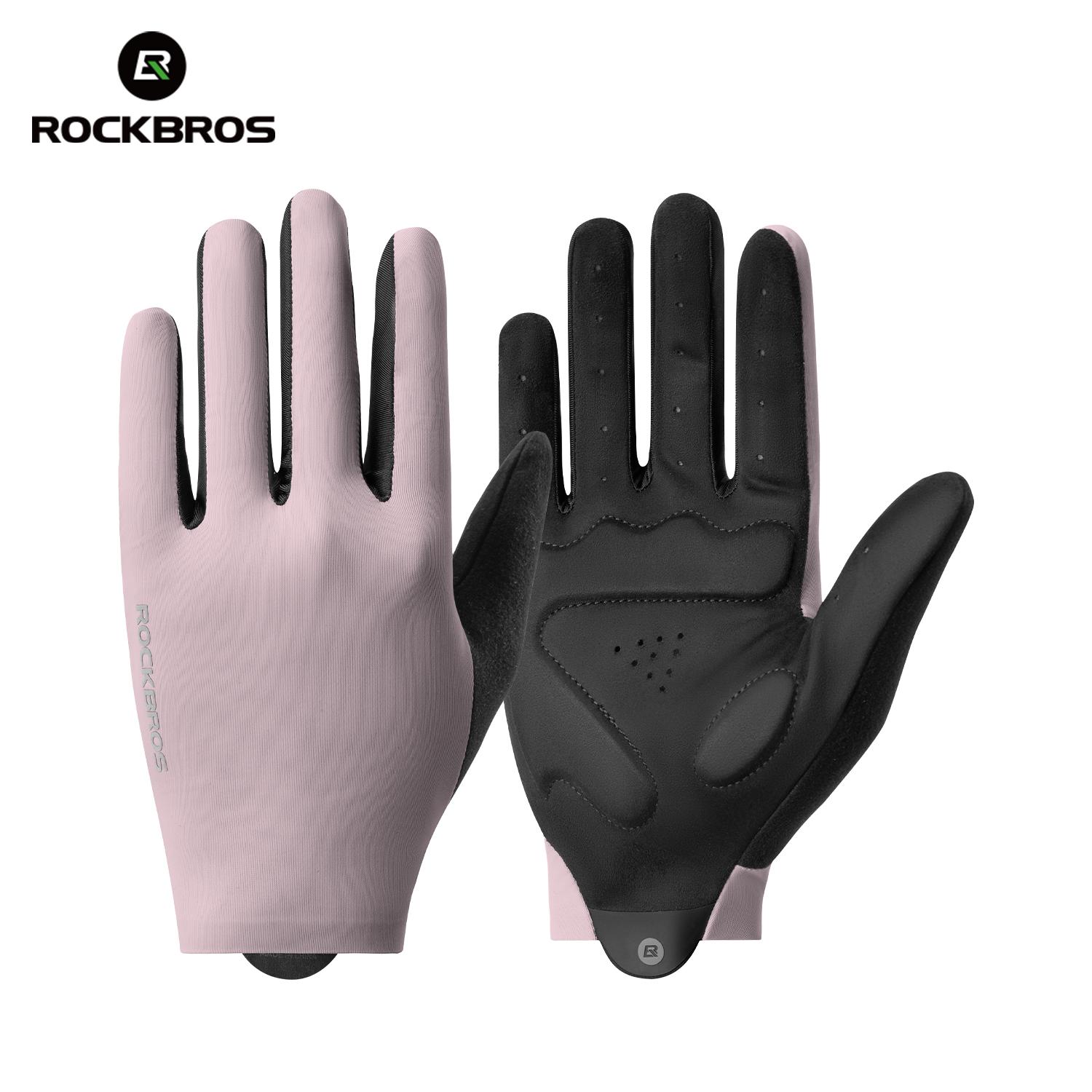 ROCKBROS Cycling Gloves Lightweight Breathable Non-slip Full-Finger Gloves SBR High Elasticity Shock Absorption Cycling Gloves S