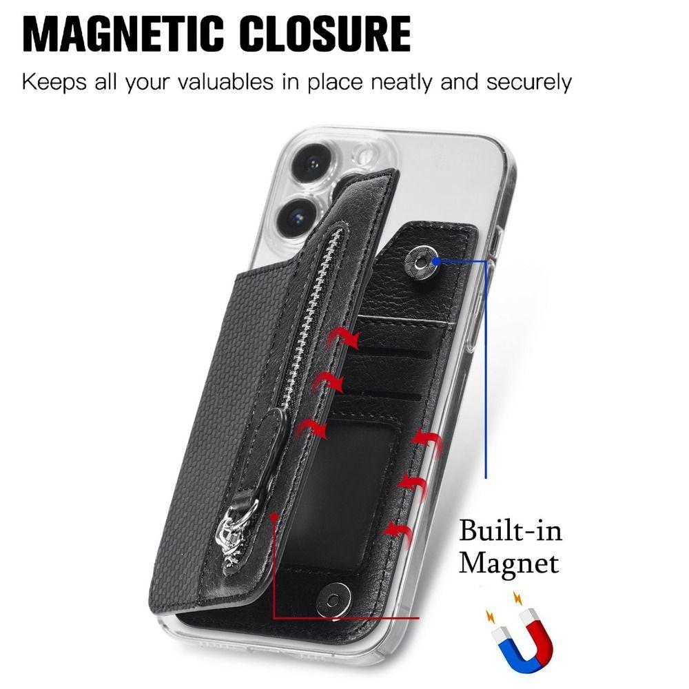 Bag PU Leathe Multi-card Support Phone Card Holder Wallet Case Phone Wallet Stick Cell Phone Pouch