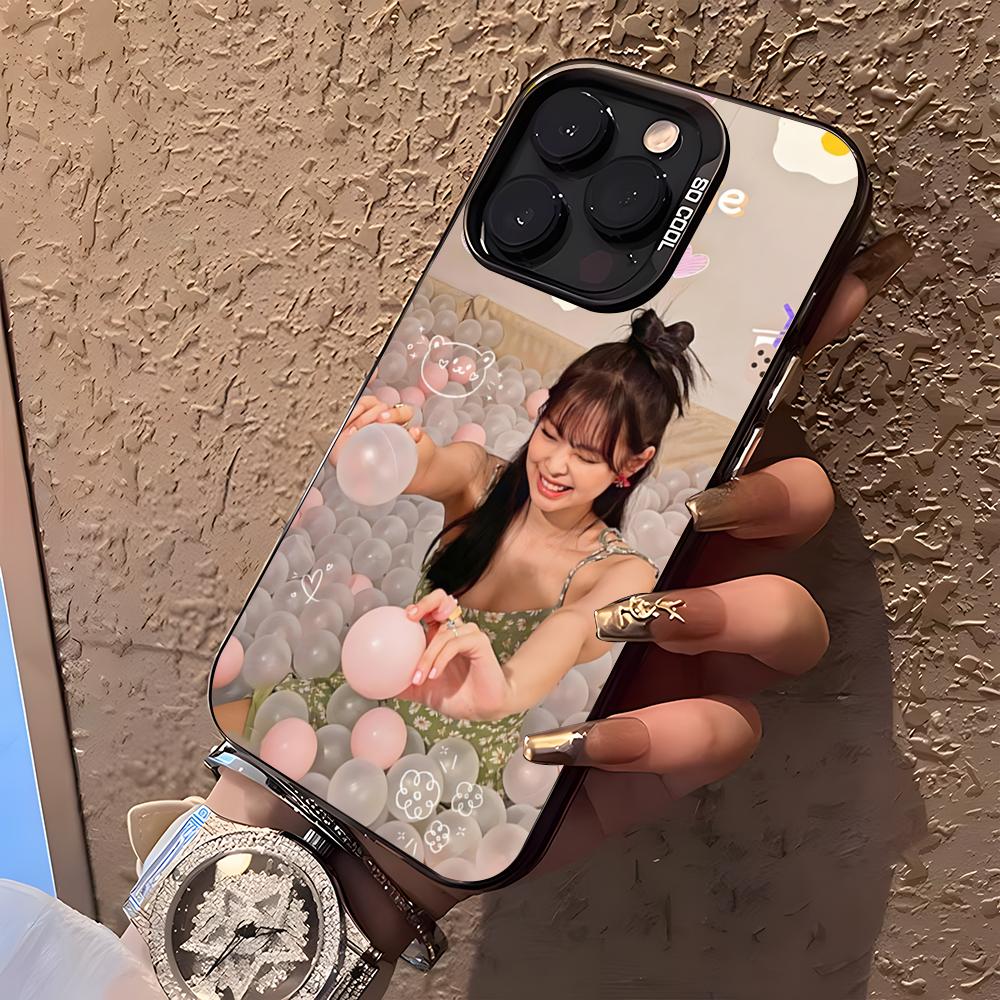Funda de Teléfono de la Cantante J-jennie Para IPhone17 Air 16 15 14 Plus 13 12 11 Pro XS Max Funda con Parachoques Plateada Negra
