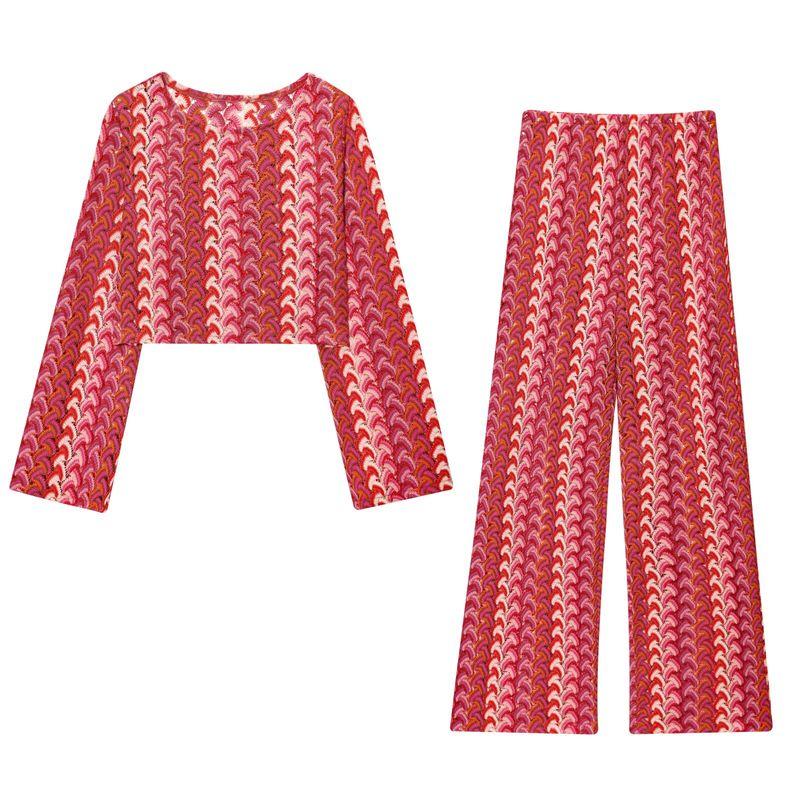 Araltay New Arrival Women's Clothing Fashion Style Fashion All-Match Casual Crochet Knitting Long Sleeves Tops Knitting Pants