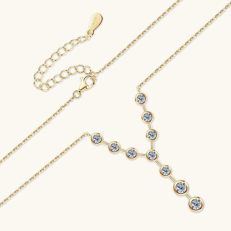 Silvere Glam New Product: Y-shaped Moissanite Diamond Pendant With A Light Luxury And Niche Design, 925 Pure Silver Collarbone Chain