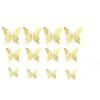 12pcs 3D Metal Texture Stereo Hollow Butterfly Wall Stickers HB020 Colorful Silver