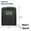 Wall Mount Key Safe Box Weatherproof Key Storage Secret Box Organizer 4 Digit Combination Password Security Code Lock Nokey Home