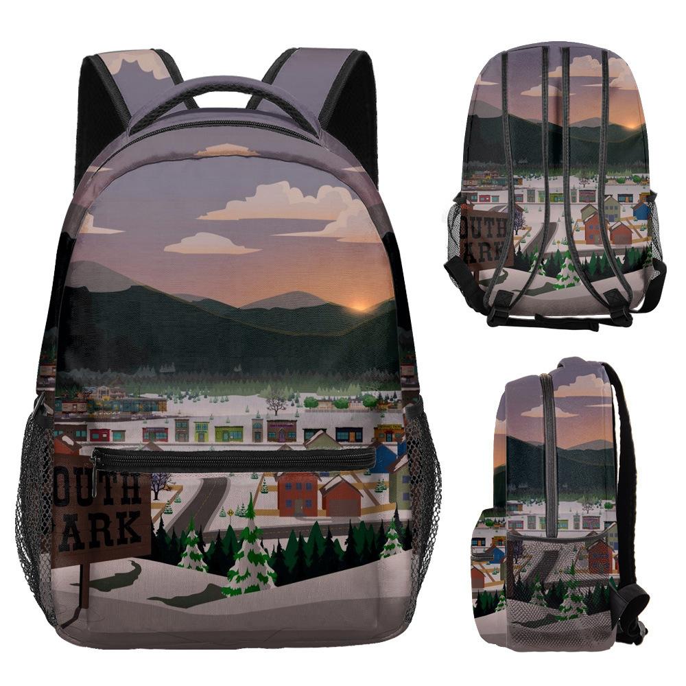 South Park School Bag Cartoon Backpack Sout Park Digital Full Print Kids Backpack