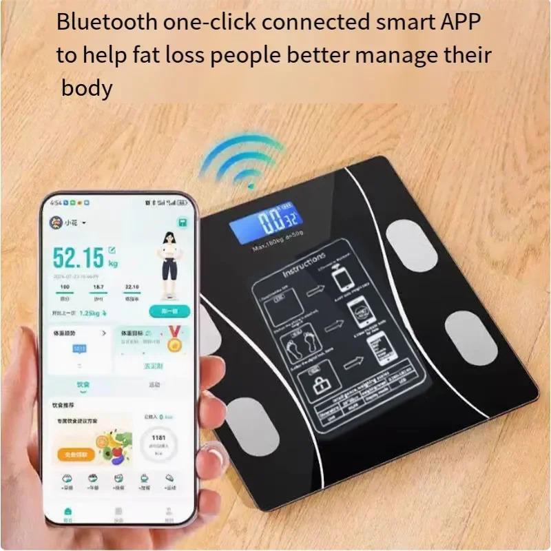 Smart Bluetooth Body Fat Scale Weight Loss Precision Electronic Scale with Mobile App for Home Fitness Tracking