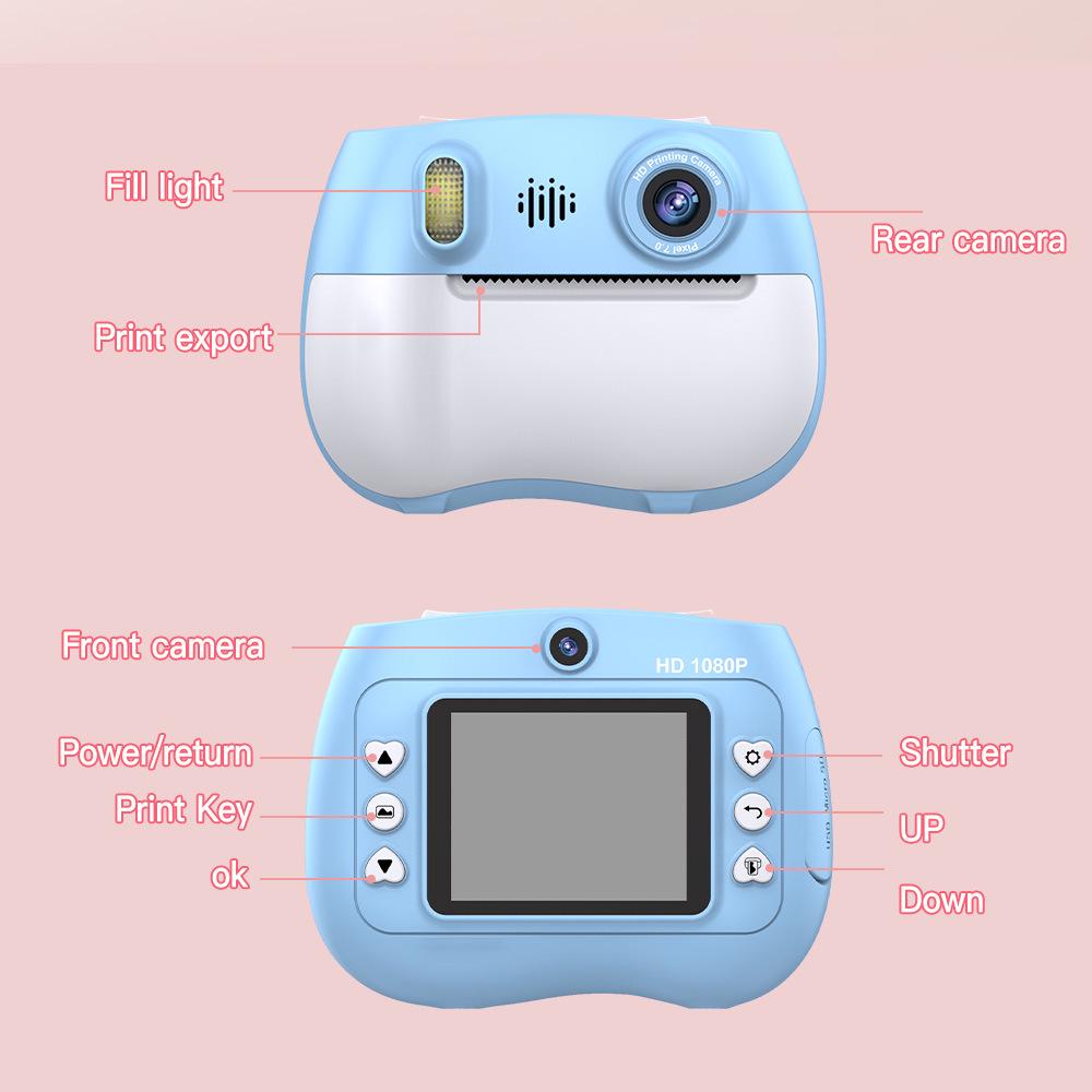 Portable Purple Children's Instant Selfie Camera with Printing