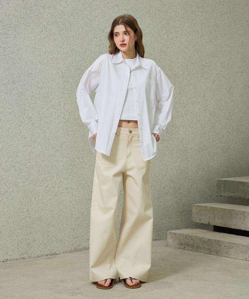 Alikim Bright Oversized Shirt / White