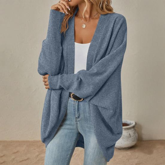 Women Batwing Sleeve Sweater Cardigan Casual Oversized Open Front Knit