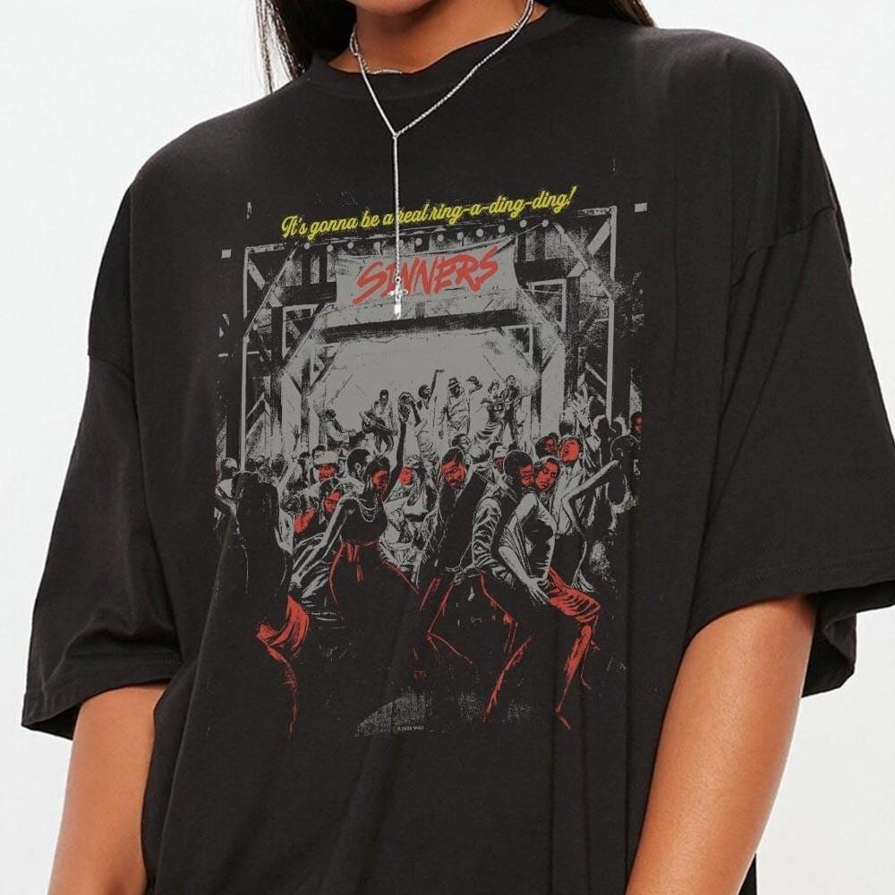 Sinner Movie Vintage Shirt, Horror Action Film Tee, Sinners Movie Shirt 2025 Unisex T-Shirt L