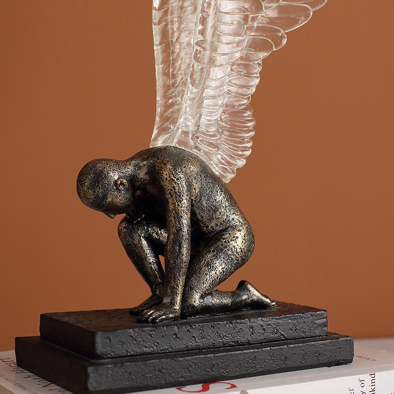 Искусство Прозрачные Крылья Фигурки Гостиная Кабинет Домашнее Украшение Ремесло Из Смолы Ангел Украшения