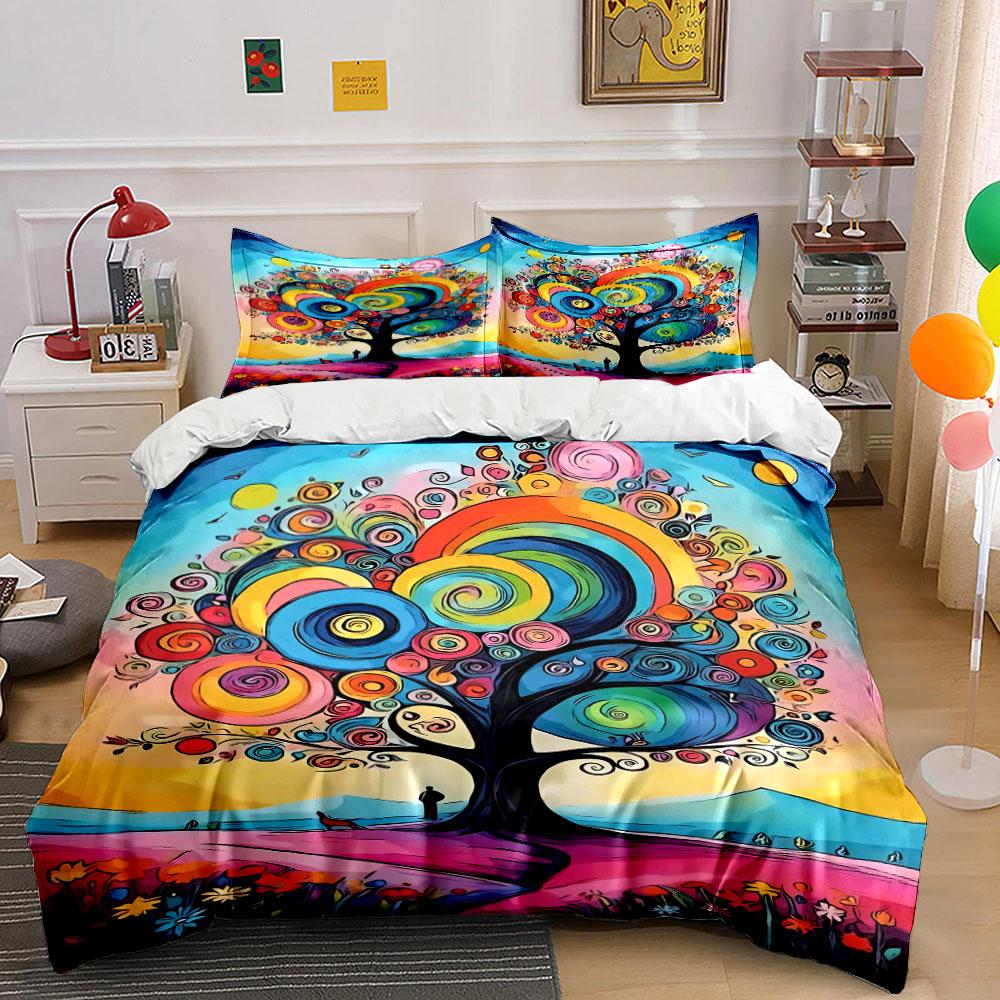 Colorful Swirl-patterned Tree. Bedding Sets Duvet Cover Sets Duvet Covers Pillowcases(1* Duvet Cover 2* Pillowcases Without Duvet Insert)