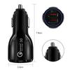 QC 3.0 Dual-USB 6A Schnelles Autoladegerät / Schnelles Laden für Mobiltelefone und Tablets
