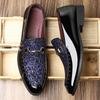 Fashion Men Dress Shoes Fashion Patent Leather Business Shoe Luxury Sequins Wedding Shoes for Men Classic Slip-On Loafers Designer Shoes