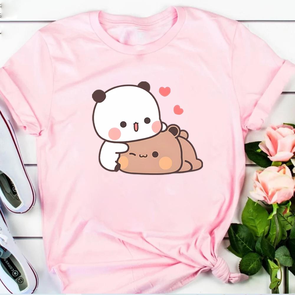 

Panda Bear Hug Bubu Dudu Classic Unisex Crewneck T-shirt Cutest Kawaii T-shirt Gift for Girlfriend Cute Short Sleeve Tee 3XL