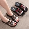 Damen Sandalen Sommer Neu PU Leder Damen Hausschuhe Damen Lässig Strand Keilabsatz Schuhe Mutter Ballerinas Sandalen Bequem