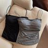 French Pure Sexy Spice Camisole Women Summer Pleated Slim-fit with Chest Thin Strap with Breast Pad Top