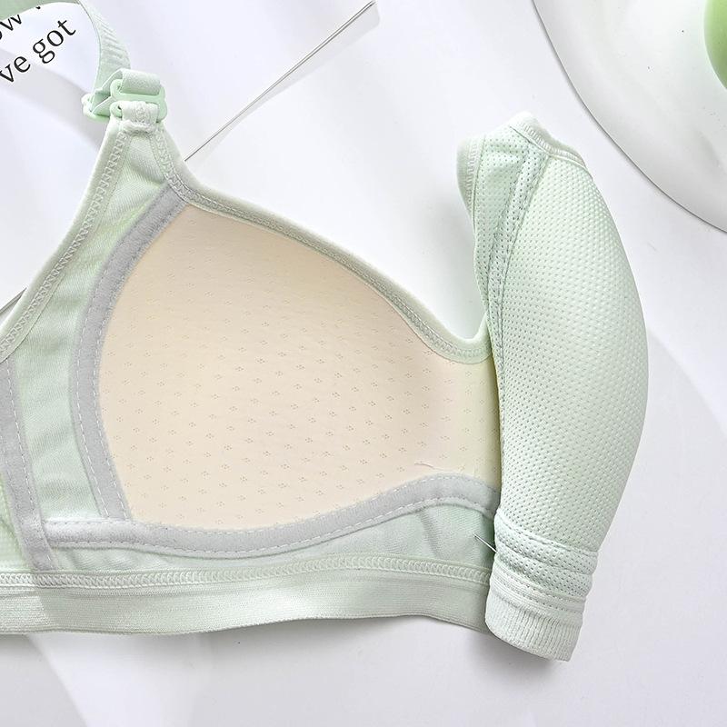 Spring and Summer Solid Color Middle School Students Development Period Cotton Bra Without Steel Ring Breathable Thin New Bra