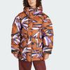 Adidas Mid-Length Sports Hooded Cotton Jacket Women Jackets Dark-Brown White IN2822