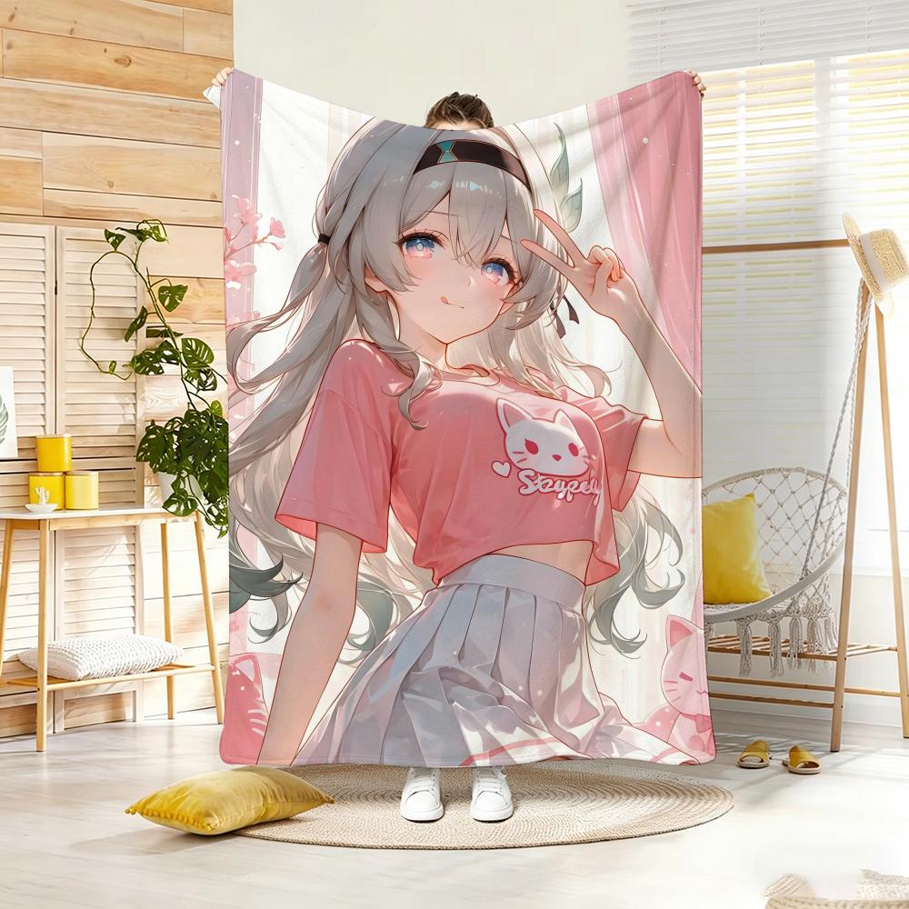 Hit Anime F-Firefly G-Girls Throw Lightweight 240G Flannel Blanket Soft Skin-Friendly For Summer Cooling