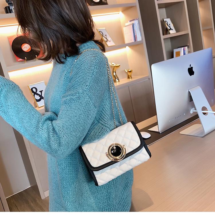 SCIONE Lock Bag Western Style Bag 2019 New Trendy Wild Messenger Bag Rhombus Chain Bag Fashion Small Square Bag